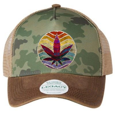 Retro Design Of Marijuana Leaf. Cannabis Weed. Legacy Tie Dye Trucker Hat
