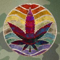 Retro Design Of Marijuana Leaf. Cannabis Weed. Legacy Tie Dye Trucker Hat