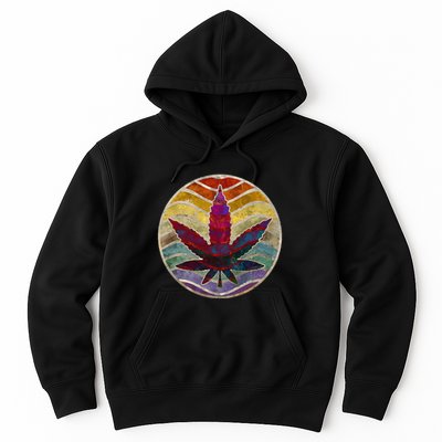 Retro Design Of Marijuana Leaf. Cannabis Weed. Hoodie
