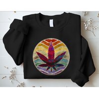 Retro Design Of Marijuana Leaf. Cannabis Weed. Sweatshirt