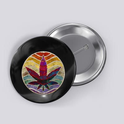Retro Design Of Marijuana Leaf. Cannabis Weed. Button