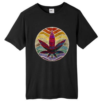 Retro Design Of Marijuana Leaf. Cannabis Weed. Tall Fusion ChromaSoft Performance T-Shirt