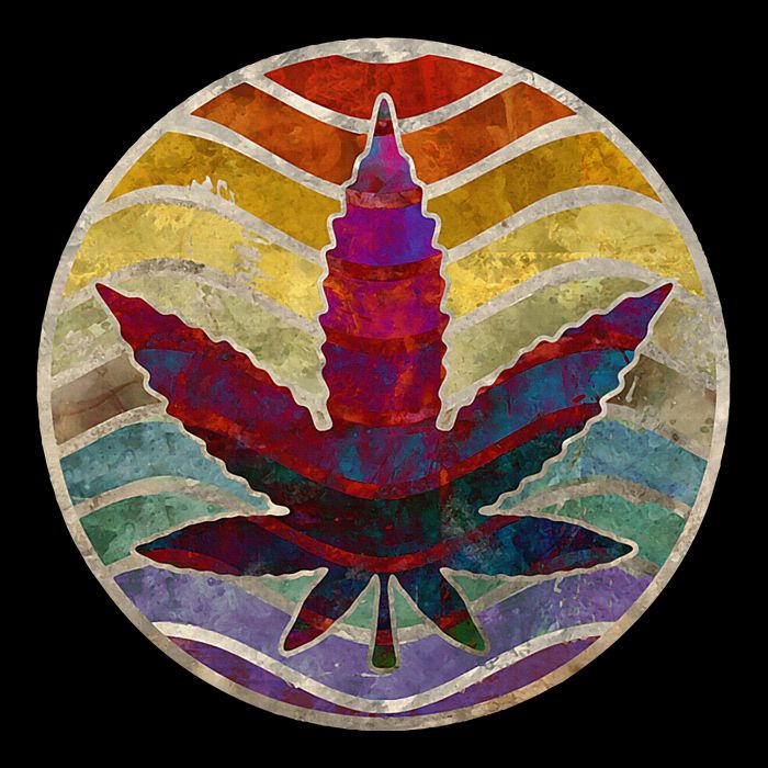 Retro Design Of Marijuana Leaf. Cannabis Weed. Drawstring Bag