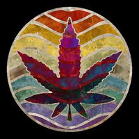Retro Design Of Marijuana Leaf. Cannabis Weed. 16 in Basic Backpack