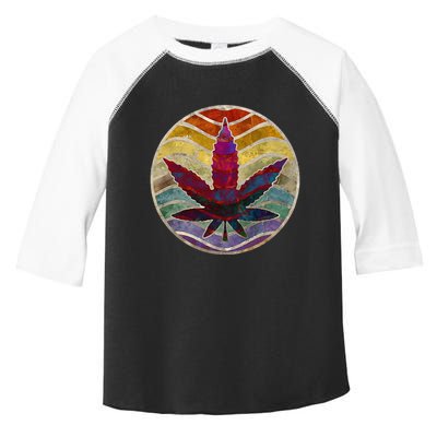 Retro Design Of Marijuana Leaf. Cannabis Weed. Toddler Fine Jersey T-Shirt