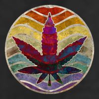 Retro Design Of Marijuana Leaf. Cannabis Weed. Golf Towel