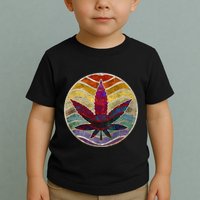 Retro Design Of Marijuana Leaf. Cannabis Weed. Toddler T-Shirt