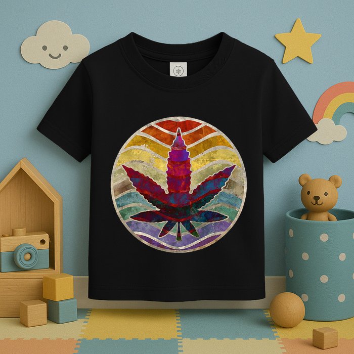 Retro Design Of Marijuana Leaf. Cannabis Weed. Toddler T-Shirt