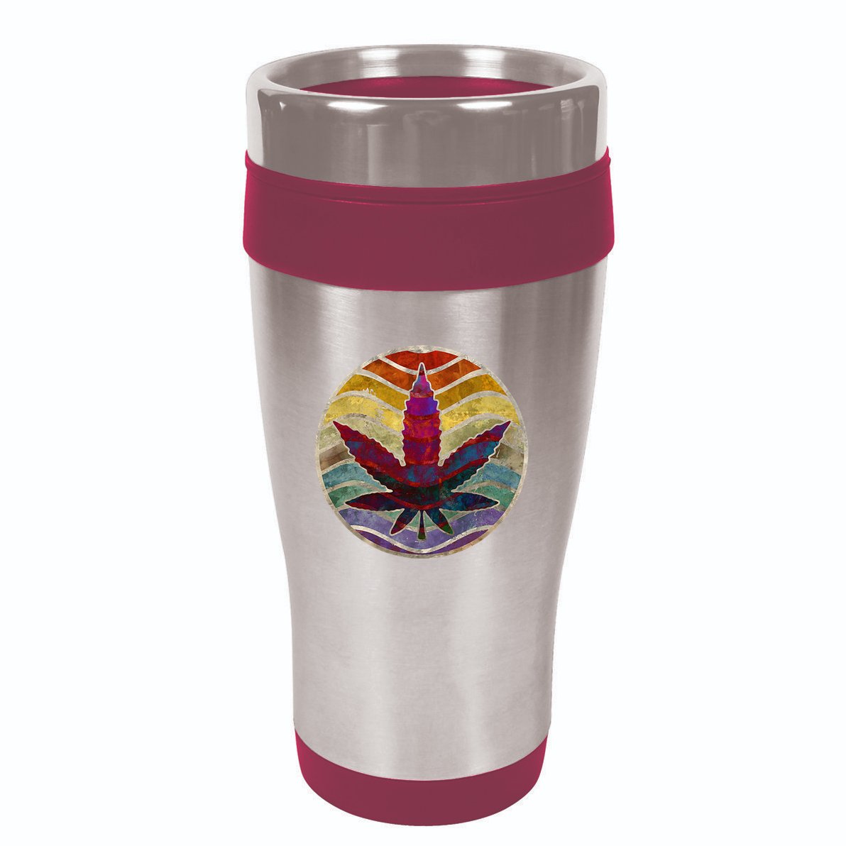 Retro Design Of Marijuana Leaf. Cannabis Weed. 16oz Travel Tumbler