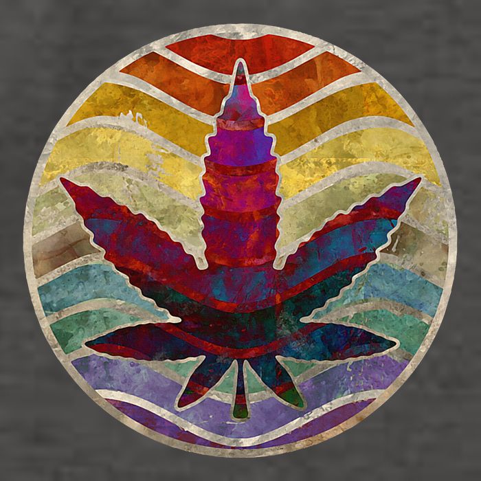 Retro Design Of Marijuana Leaf. Cannabis Weed. Vector Backpack