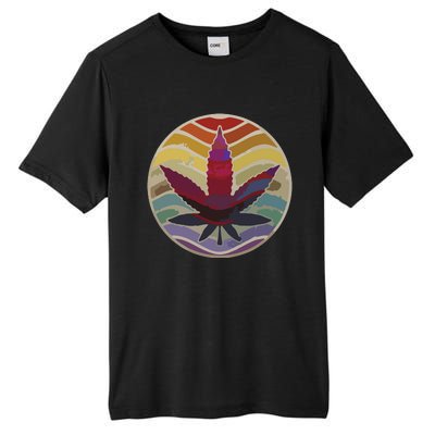 Retro Design Of Marijuana Leaf, Cannabis Weed Tall Fusion ChromaSoft Performance T-Shirt