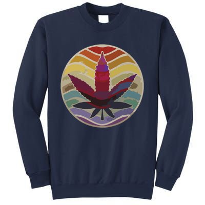 Retro Design Of Marijuana Leaf, Cannabis Weed Sweatshirt