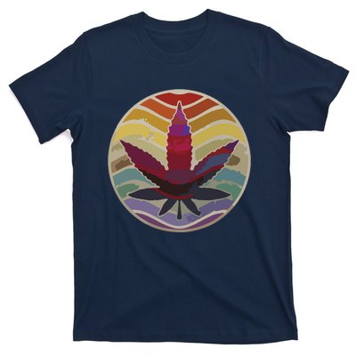 Retro Design Of Marijuana Leaf, Cannabis Weed T-Shirt