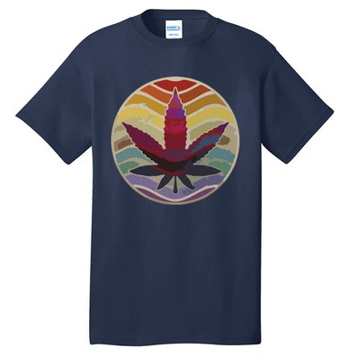 Retro Design Of Marijuana Leaf, Cannabis Weed Tall T-Shirt