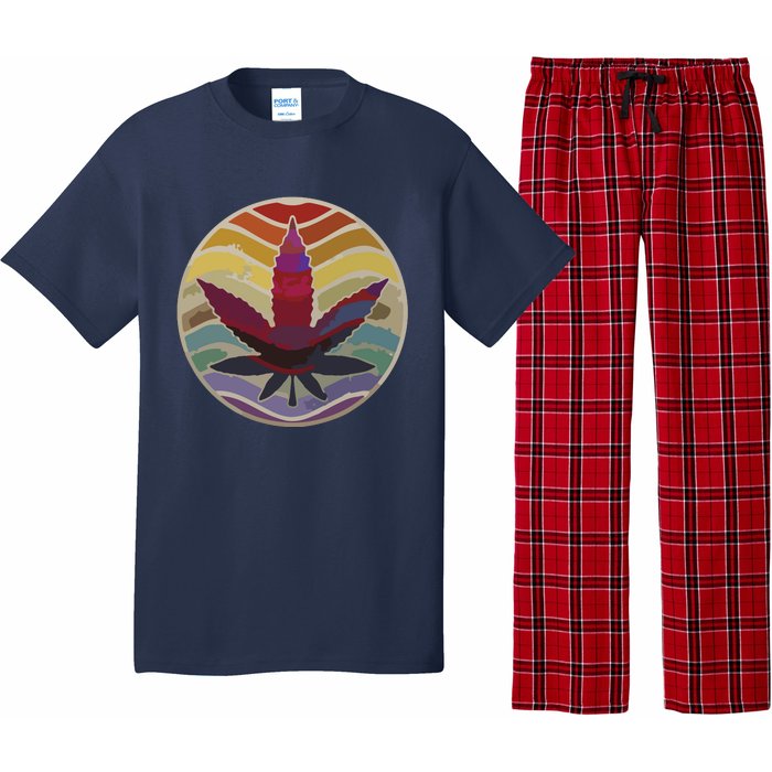 Retro Design Of Marijuana Leaf, Cannabis Weed Pajama Set