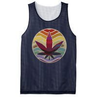 Retro Design Of Marijuana Leaf, Cannabis Weed Mesh Reversible Basketball Jersey Tank