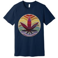 Retro Design Of Marijuana Leaf, Cannabis Weed Premium T-Shirt