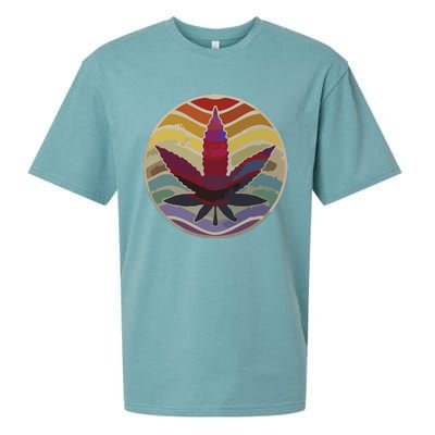 Retro Design Of Marijuana Leaf, Cannabis Weed Sueded Cloud Jersey T-Shirt