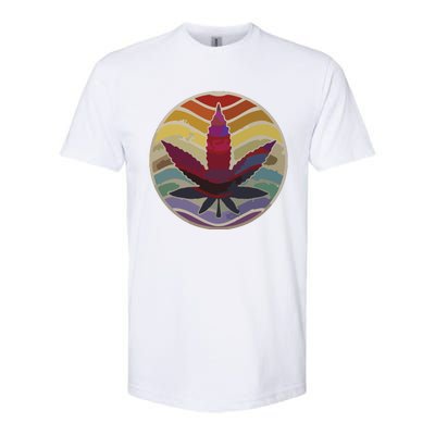 Retro Design Of Marijuana Leaf, Cannabis Weed Softstyle CVC T-Shirt