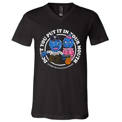 Retrontario Dont Put It In Your Mouth V-Neck T-Shirt