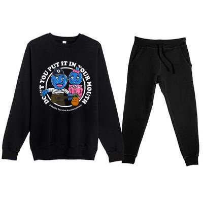 Retrontario Dont Put It In Your Mouth Premium Crewneck Sweatsuit Set