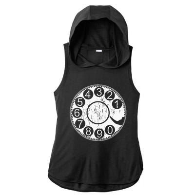 Rotary Dial Phone Landline Ladies PosiCharge Tri-Blend Wicking Draft Hoodie Tank