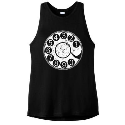 Rotary Dial Phone Landline Ladies PosiCharge Tri-Blend Wicking Tank