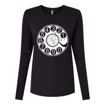 Rotary Dial Phone Landline Womens Cotton Relaxed Long Sleeve T-Shirt