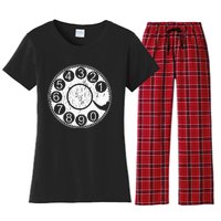 Rotary Dial Phone Landline Women's Flannel Pajama Set