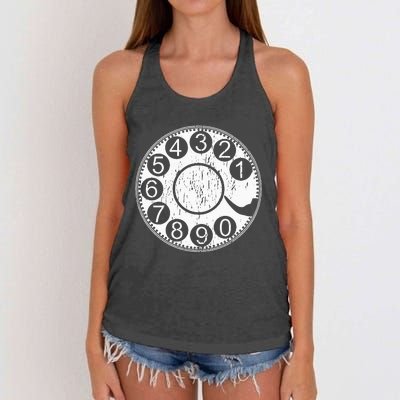 Rotary Dial Phone Landline Women's Knotted Racerback Tank