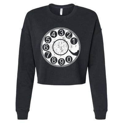 Rotary Dial Phone Landline Cropped Pullover Crew