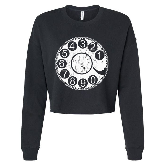 Rotary Dial Phone Landline Cropped Pullover Crew