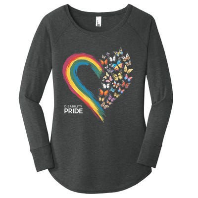 Retro Disability Pride Flag Disabled Pride Month Awareness Women's Perfect Tri Tunic Long Sleeve Shirt