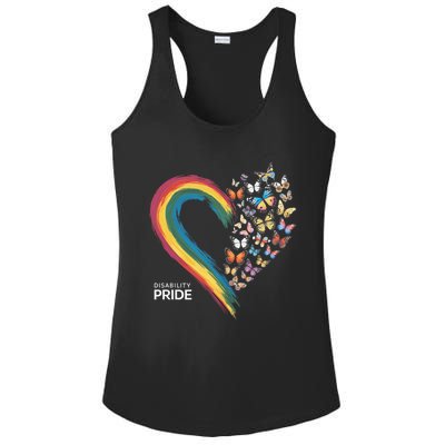 Retro Disability Pride Flag Disabled Pride Month Awareness Ladies PosiCharge Competitor Racerback Tank