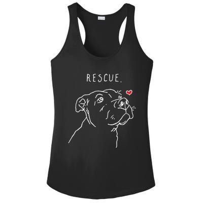 Rescue Dog Pitbull Drawing Rescue Mom Ladies PosiCharge Competitor Racerback Tank