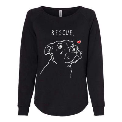 Rescue Dog Pitbull Drawing Rescue Mom Womens California Wash Sweatshirt