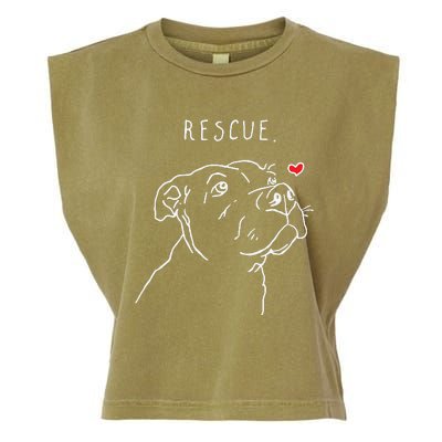 Rescue Dog Pitbull Drawing Rescue Mom Garment-Dyed Women's Muscle Tee