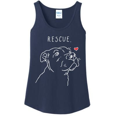 Rescue Dog Pitbull Drawing Rescue Mom Ladies Essential Tank