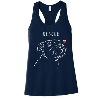 Rescue Dog Pitbull Drawing Rescue Mom Women's Racerback Tank