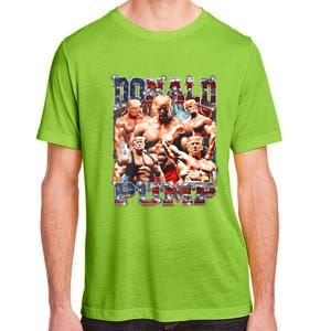 Retro Donald Pump Gym Collage Photo Meme Funny Trump Adult ChromaSoft Performance T-Shirt