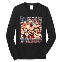 Retro Donald Pump Gym Collage Photo Meme Funny Trump Long Sleeve Shirt