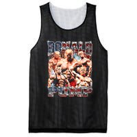 Retro Donald Pump Gym Collage Photo Meme Funny Trump Mesh Reversible Basketball Jersey Tank