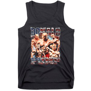 Retro Donald Pump Gym Collage Photo Meme Funny Trump Tank Top