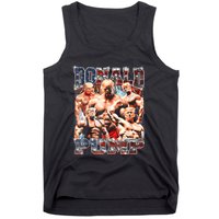 Retro Donald Pump Gym Collage Photo Meme Funny Trump Tank Top