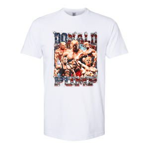 Retro Donald Pump Gym Collage Photo Meme Funny Trump Softstyle CVC T-Shirt