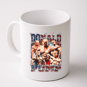 Retro Donald Pump Gym Collage Photo Meme Funny Trump Coffee Mug