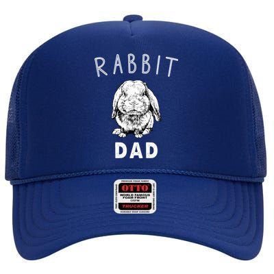 Rabbit Dad Pet Animal Bunny Papa Cute Gift High Crown Mesh Back Trucker Hat