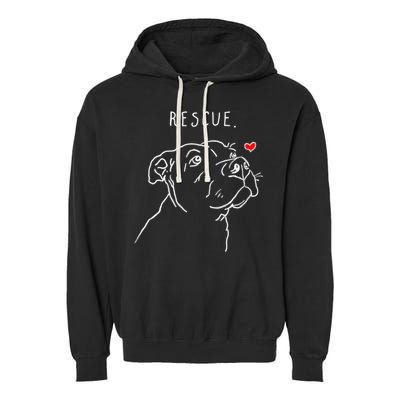 Rescue Dog, Pitbull Drawing, Rescue Mom, Adopt Don't Shop Garment-Dyed Fleece Hoodie