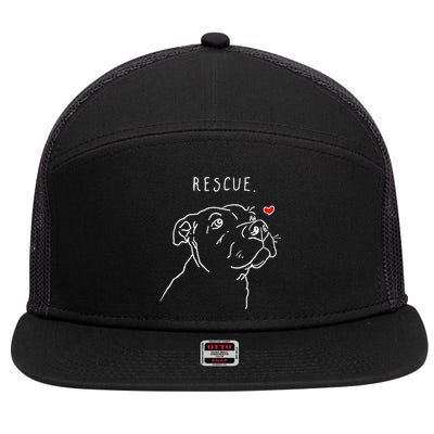 Rescue Dog, Pitbull Drawing, Rescue Mom, Adopt Don't Shop 7 Panel Mesh Trucker Snapback Hat