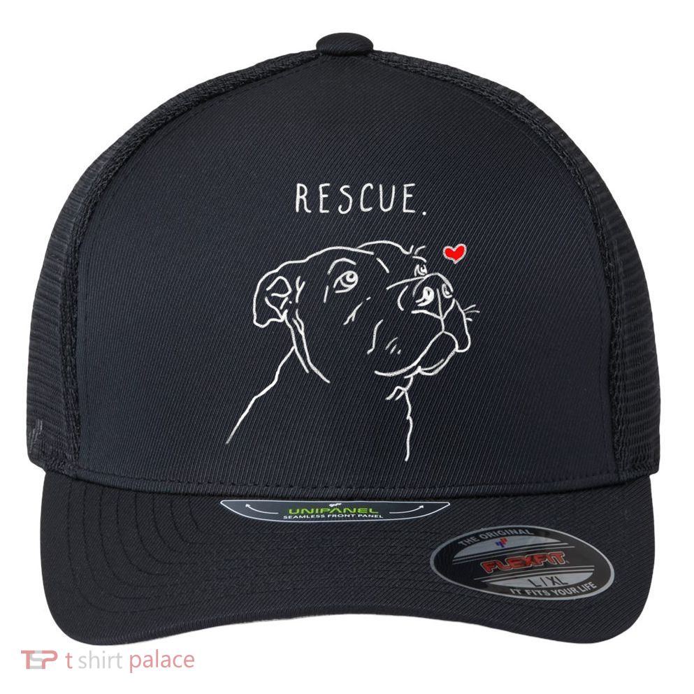 Rescue Dog, Pitbull Drawing, Rescue Mom, Adopt Don't Shop Flexfit Unipanel Trucker Cap